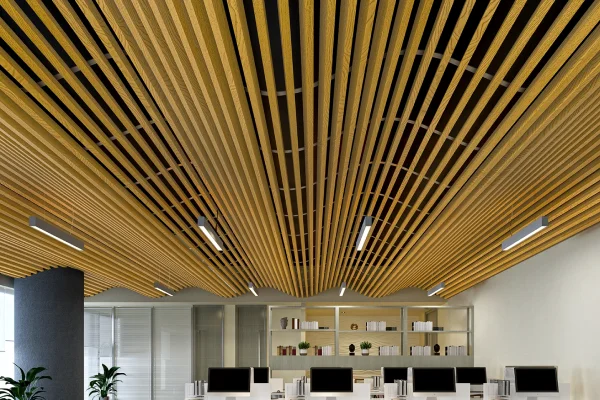 Pare India Baffle R50 L ceiling panels - Large baffle ceiling system for spacious interiors