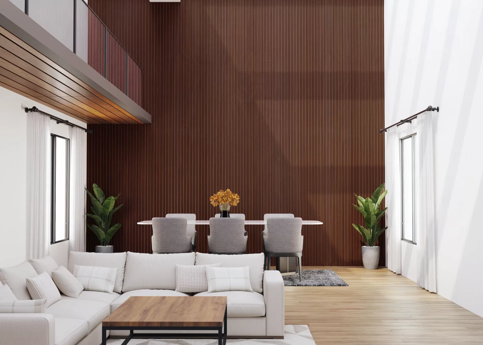 Pare Strips linear wall panel with dynamic patterns